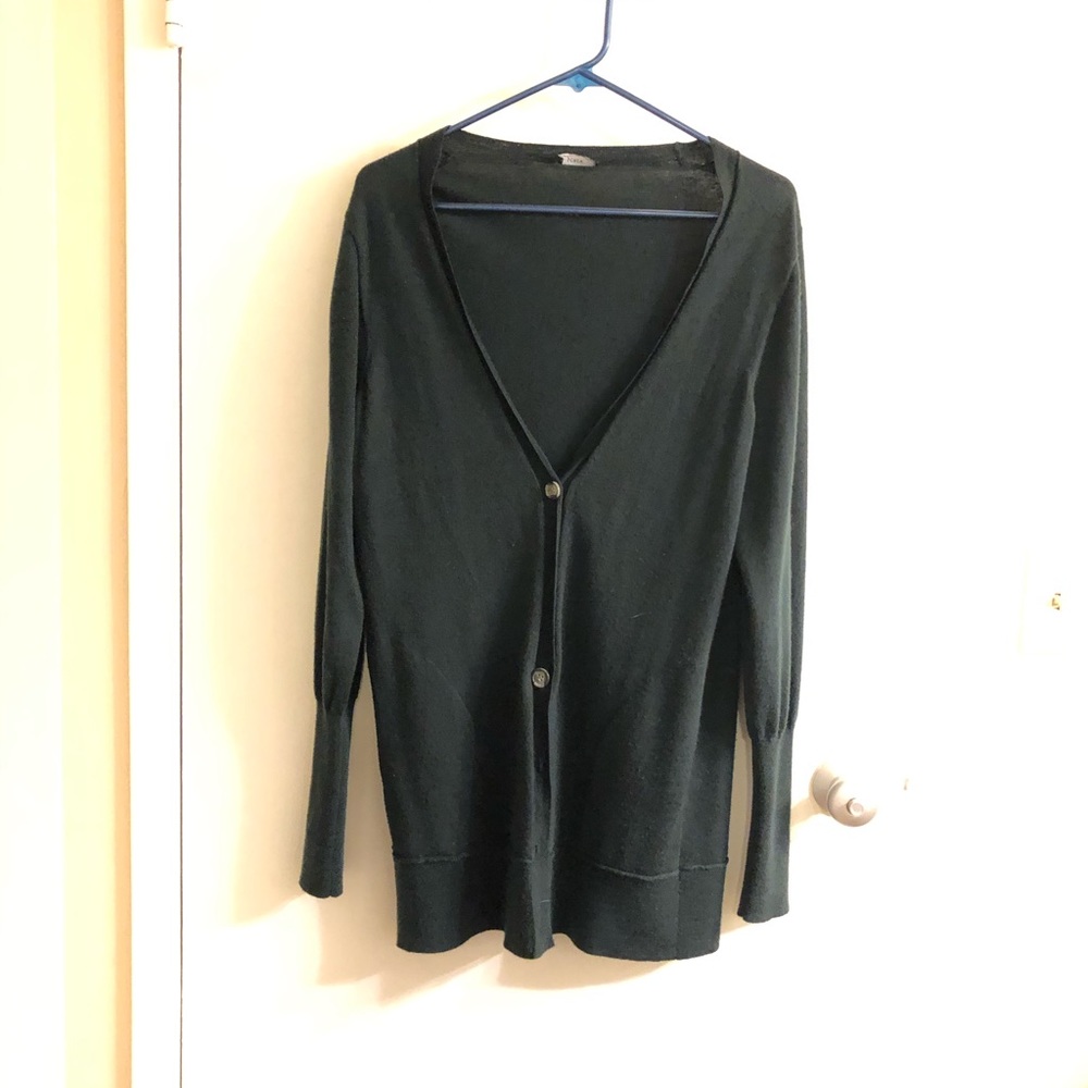 Green Merino Wool Cardigan